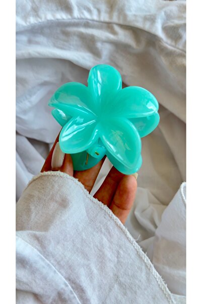 YOYYO Shiny Acetate Hair Clip with Floral Design, Tropical Hair Accessory