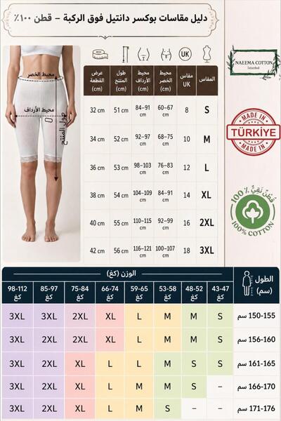 NAEEMA COTTON 5-Piece Women's Beige Lace Above-Knee Panties 100% Cotton Combe...