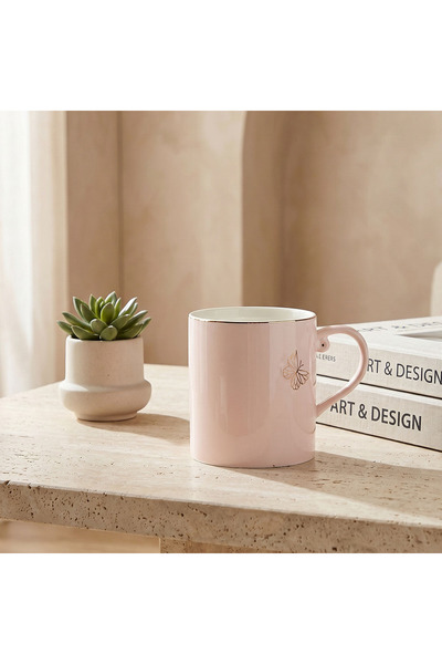 Lifestyle Butterfly Embossed Porcelain Mug - 330 ml