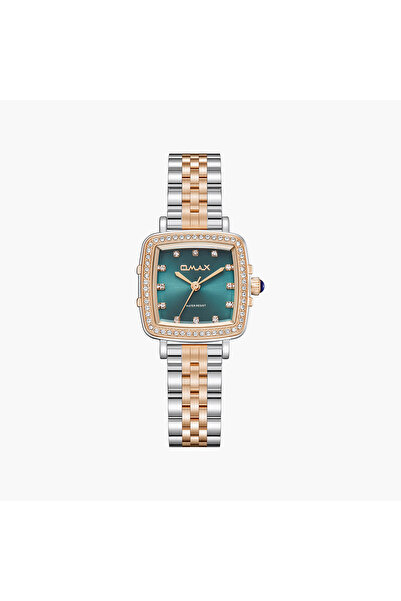 Omax Women's Analog Square 25 MM Metal Clasp Watch | SQ-CS014C6SS4