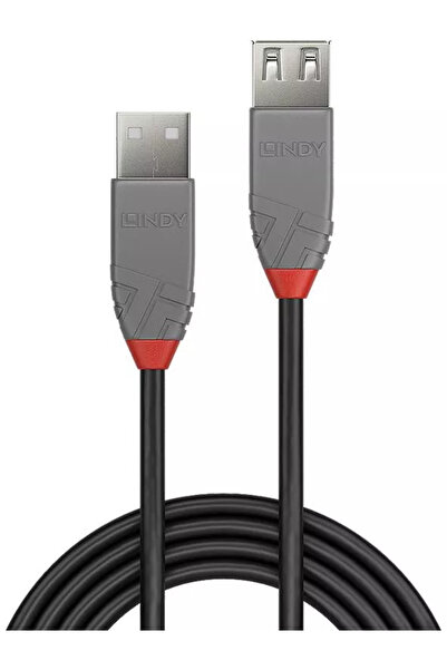 lindybell Cablu Lindy 36703, USB 2.0 tată - USB 2.0 mamă, 2m, Antracit