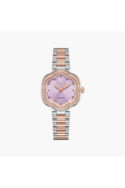 Omax Women's Analog Asymmetric 32 MM Metal Clasp Watch | SQ-CS016CZSS4