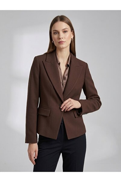 Ekol Pointed Collar Single Button Slim Fit Classic Blazer Jacket 4041