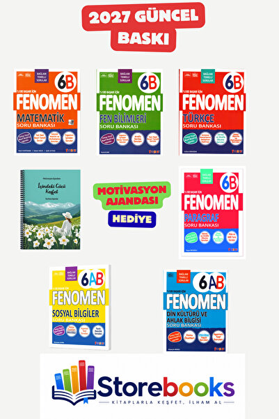 Fenomen Yayıncılık 6.Sınıf Mat B -Fen B Türkçe B + Paragraf B +Sosyal A-B ve ...
