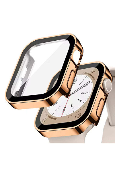 OEM Θήκη για Apple Watch με σκληρυμένο γυαλί, 46MM - ροζ χρυσό