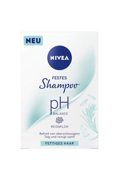NIVEA Șampon solid, cu pH echilibrat, pentru păr gras, cu lapte de orez, 75 g
