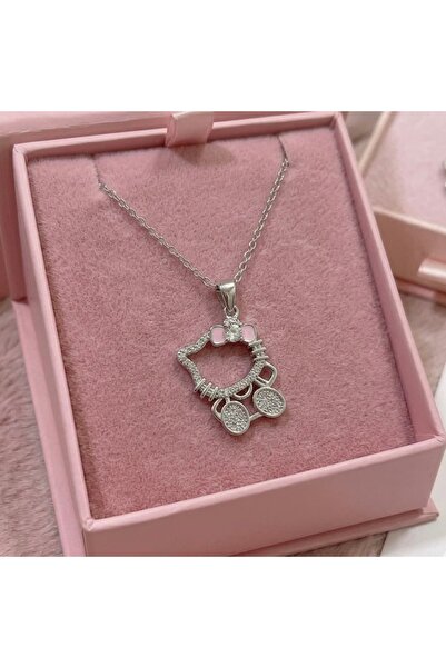 Heda Jewelry قلادة هالو كيتي - قلادة قطة لطيفة بتصميم سانريو من الفولاذ