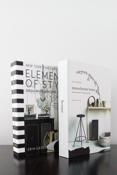 Dermabor 2 Pack Decorative Book Box Appearance elements Black & Monochrome Ho...