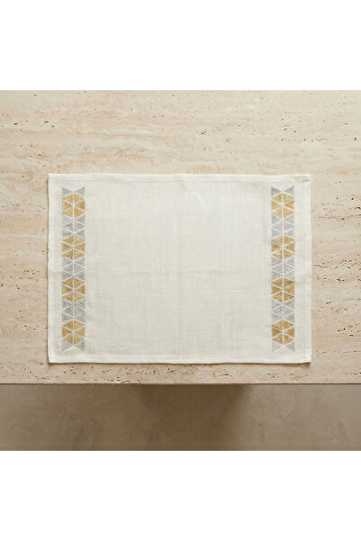 Lifestyle Geo 4-Piece Embroidered Placemat Set - 30x44 cm