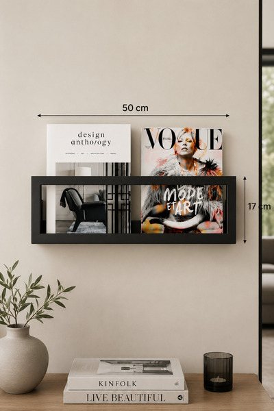 Havare Metal Duvara Monte Minimalist Modern Dergilik Raf– Metal Kitaplık, Met...