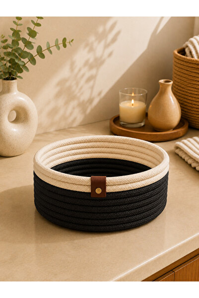 MaVaux Coș decorativ din răchită Aira |   Design împletit natural, coș rotund...