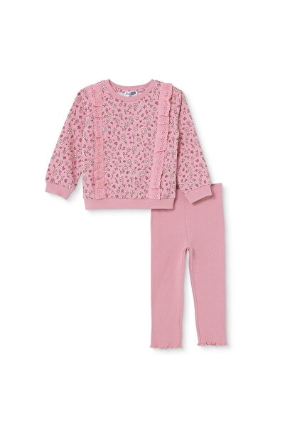 ebebek Hello Baby HelloBaby Kız Bebek Bluz-Tayt Çiçek Baskılı Bisiklet Yaka L...