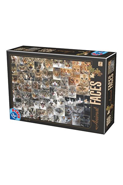 D-Toys Puzzle cu fețe de animale – Pisici – Puzzle pentru adulți 1000 piese