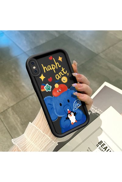ucuc حافظة سيليكون سوداء متوافقة مع هاتف iPhone X/XS مع حماية للكاميرا ضد الص...