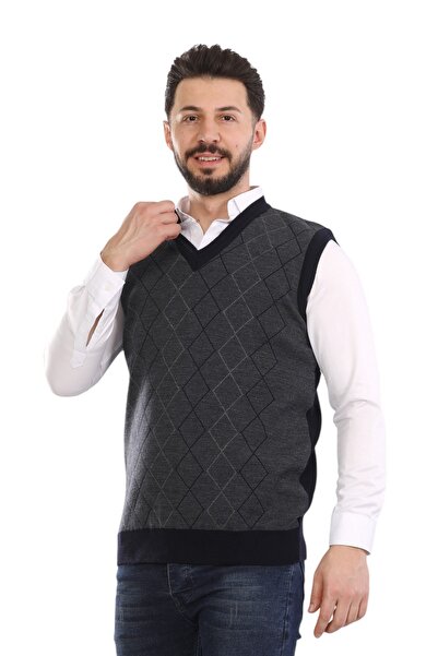 KZC TEKSTİL Men's Dad and Middle-Aged Baklava Patterned Acrylic Thick Texture...