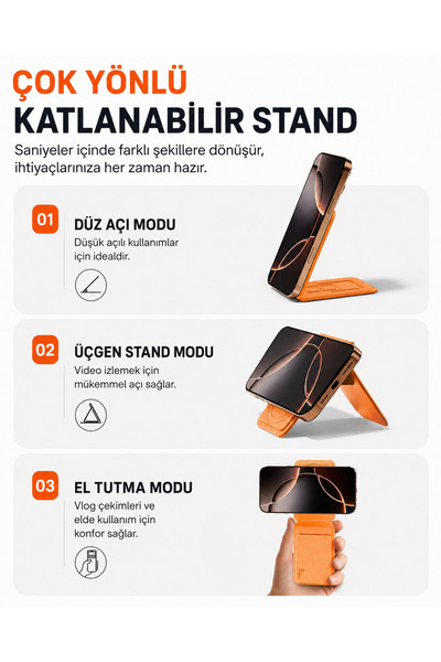 Ryan Magsafe Wallet Card Holder with Strong Magnetic Stand Phone Card Holder Compatible with iPhone Leather Wallet
