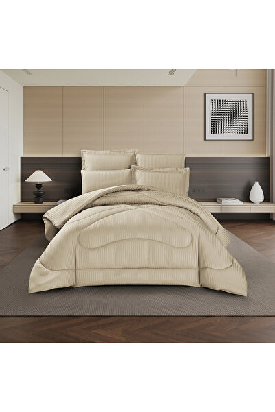 unique home collection Striped Comforter Set Beige