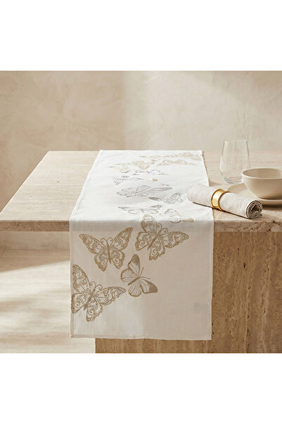 Lifestyle Butterfly Embroidered Table Runner - 180x33 cm