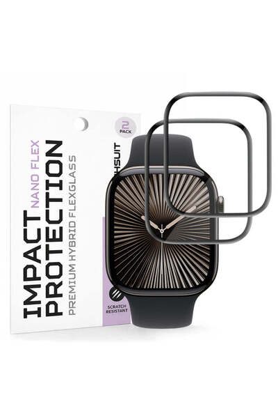 Techsuit Protective film for Apple Watch 10 42mm, - black