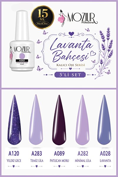MOZIUR Lavanta Bahçesi Kalıcı Oje Serisi 15ml Büyük Boy