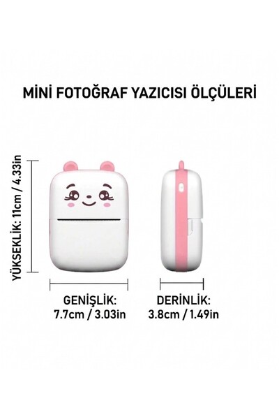lstri Kablosuz Fotoğraf Kablosuz Etiket Yazıcı Baskı Makinesi Mini Yazıcı, USB Şarjlı Taşınabilir Mürekkepsiz Etiket Yazıcısı, Fotoğraflar, Notlar, Hediyeler, Makbuzlar, Ios Android Uyumlu Termal Printer