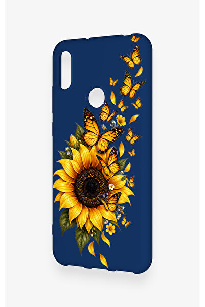 Vip Case Huawei Y6 2019 Uyumlu Ayçiçeği Desenli Silikon Kılıf