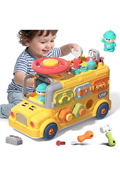 sallma Autobuz educativ interactiv montessori pentru copii, cu activitati pra...