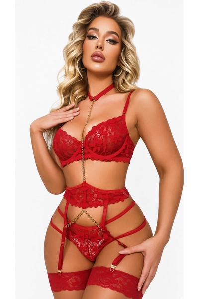 Fantezi kırmızı seksi & şık bady