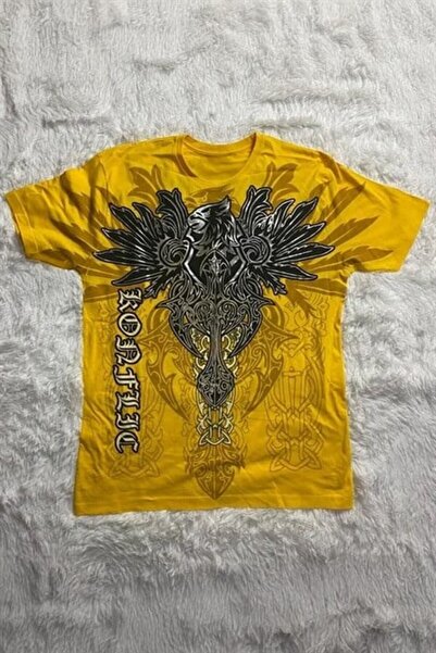 Karakedi Yellow Gothic Kor Flec Tribal Y2K Unisex T-Shirt