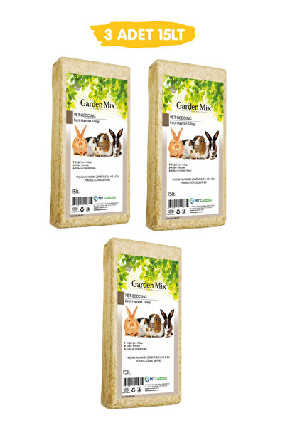 Gardenmix Kemirgen Talaşı Doğal Çam Talaşı 15 LT x 3 Adet Tavşan Hamster Ginepig