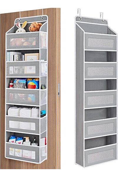 GENERAL Tech Home over the Door Storage Organizer with 5 Hanging Shelves, Tra...