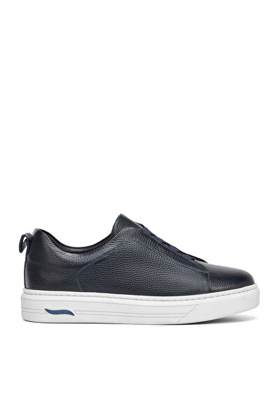 Tergan Lacivert Hakiki Deri Erkek Sneaker - E4MEAY057786-A38