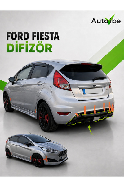 AutoVibe Ford Fiesta Arka Difüzör Fiber A Kalite İşçilik Tam Uyumlu OEM