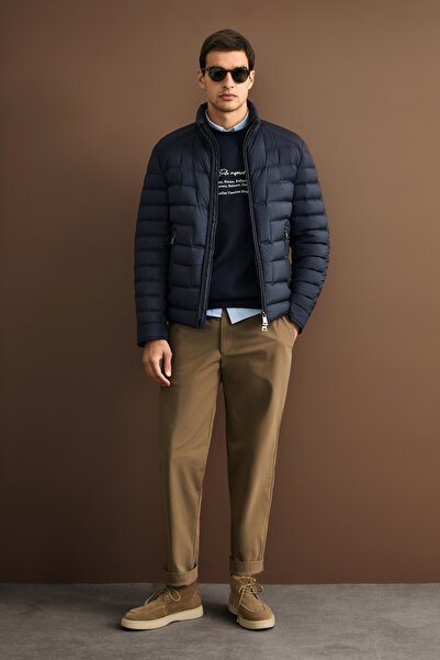 Lufian Lukas Goose Feather Men's Coat Navy Blue