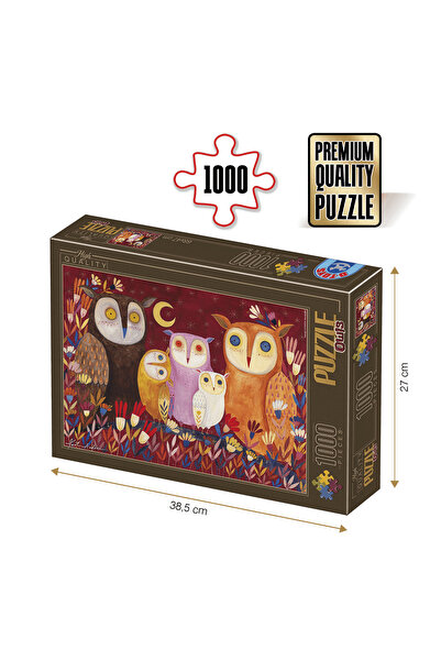 D-Toys Puzzle Kurti Andrea – Puzzle pentru adulți 1000 piese – Bufnițe/Famili...
