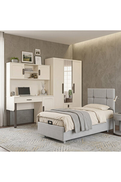 denimo Komple MDF Genç ve Çocuk Odası / Dolap - Çalışma Masası - Baza - Yatak...