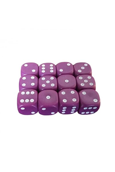 Game Master Set of 12 dice, 12 mm, purple, quality, opaque plastic