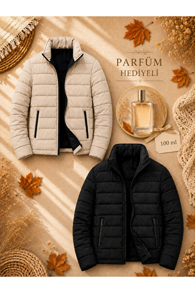 legends butik 2 Adet Erkek Kapitone Şişme Mont Ceket + 100 ml Parfüm Hediyeli...