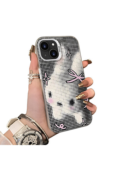 ucuc iPhone 13/14 Uyumlu Sert Akrilik Arka Silikon Kenar Lens Koruma Kılıf