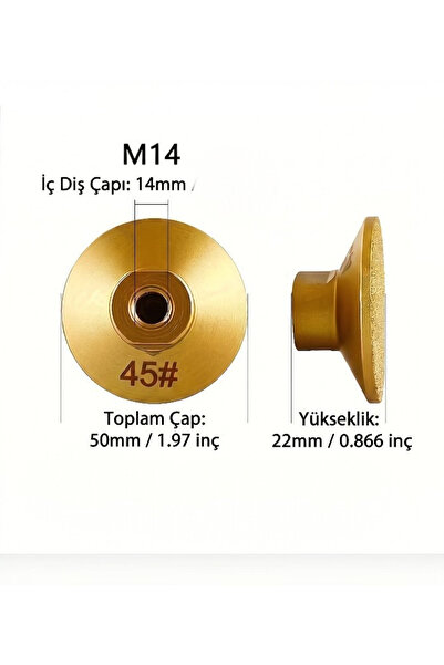 lstri 2 inç 50mm Elmas Kaynaklı Düz Taşlama Başlığı Mermer Taş Tezgahı Düzeltme Kaba Taşlama Diski Açı Taşlama Makinesi Aşındırıcı Ped