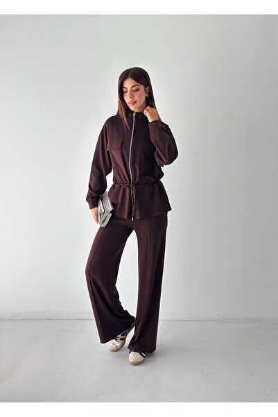 Pukka Women's Modal Zippered High Collar Drawstring Tracksuit Set