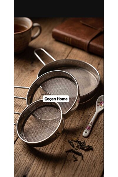 ÇEÇEN HOME Set of 3 Stainless Steel Wire Strainers Sieve 7.5 -8.5 -10 cm Sing...