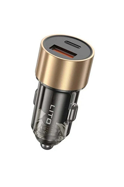 Lito Încărcător auto (IN-C04), 1x USB, 1x Type-C, 52W, Încărcare rapidă, Desi...