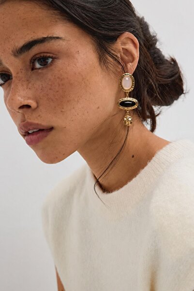 New Obsessions Creame Gold Sallantılı Kadın Küpe