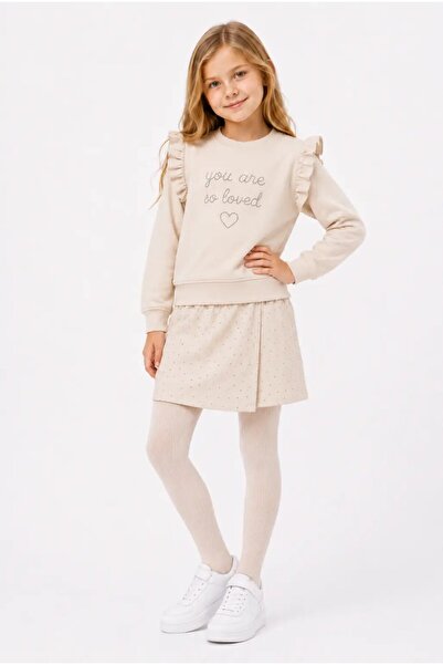 My Hanne You Are so Loved Embroidered Shorts Skirt Girls' Set 32463