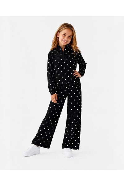 My Hanne Polka Dot Lapel Collar Girls' Set 32459