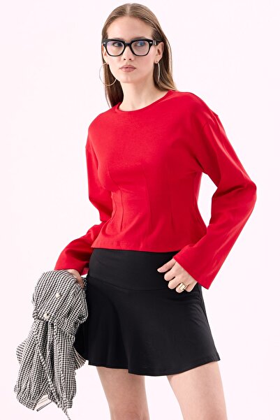 CrepTekstil Crep Women's Cotton Interlock Fabric Pencil Detailed Waist Fitted...