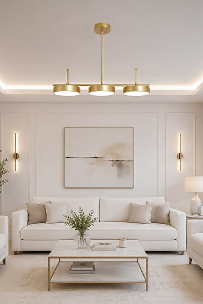 Fer Avize Çello Led Modern Tasarım 3 Renk Işık Seçenekli Enerji Tasarruflu 3'lü Led Avize Mutfak Salon Çocuk Odası Giyinme Odası