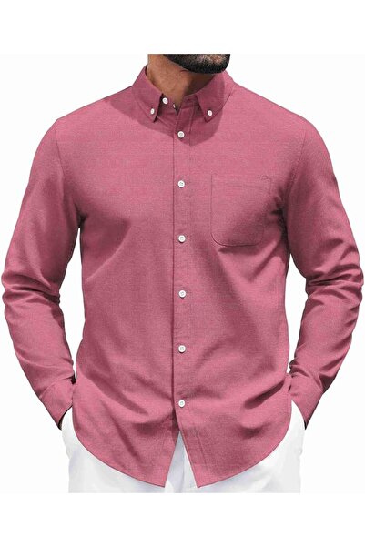 GENERAL Casual Shirt Long Sleeve Button down Shirts for Men Oxford Fabric Dre...