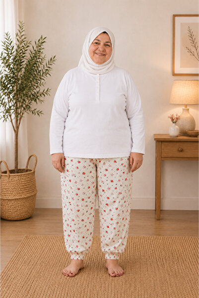 CNG MODA Pantaloni de pijama de vară pentru mamă, mărime mare, cu picior elastic